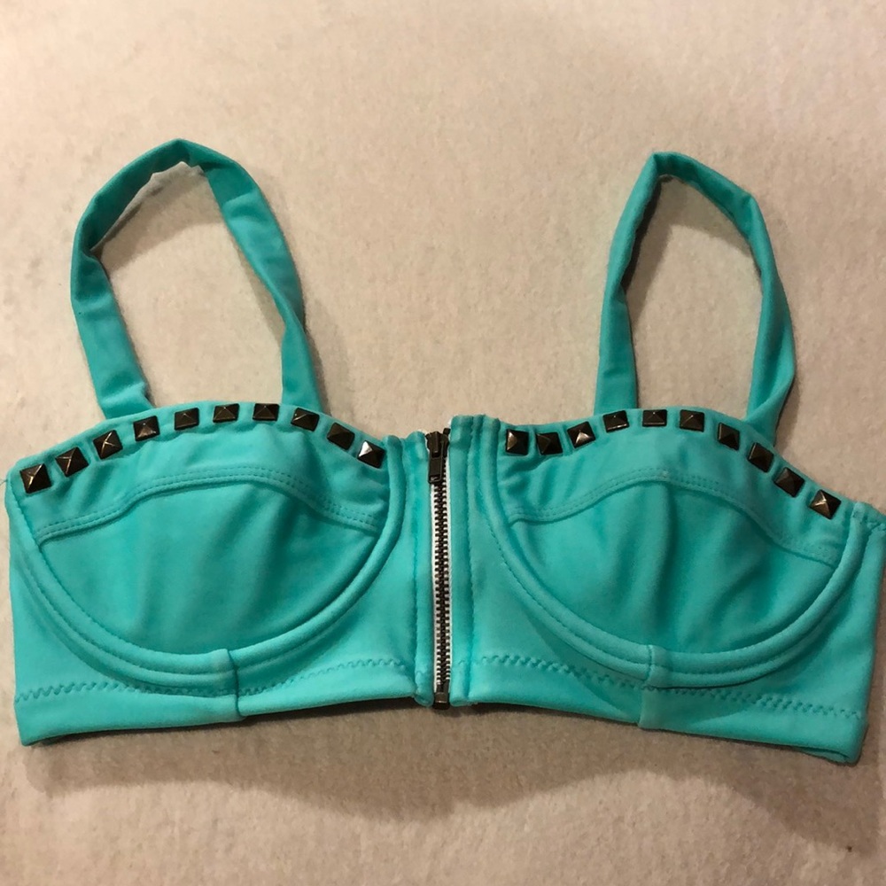 Pacsun studded zip-up swim top